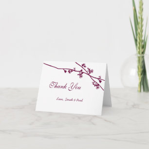 Paarse Plum Boho rustieke Wildflower Branch bruilo Bedankkaart