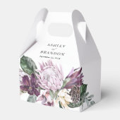 Paarse Plum Boho Tropical Floral Wedding Bedankdoosjes (Voorkant Zijde)