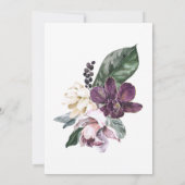 Paarse Plum Boho Tropical Floral Wedding Kaart (Achterkant)