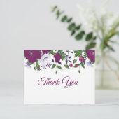 Paarse Plum Dank u Briefkaart (Staand voorkant)