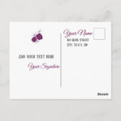 Paarse Plum Dank u Briefkaart (Achterkant)