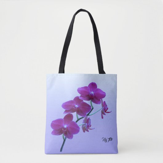 Paarse Plum Fantasy Orchids Eigen Schouder Tas (Voorkant)