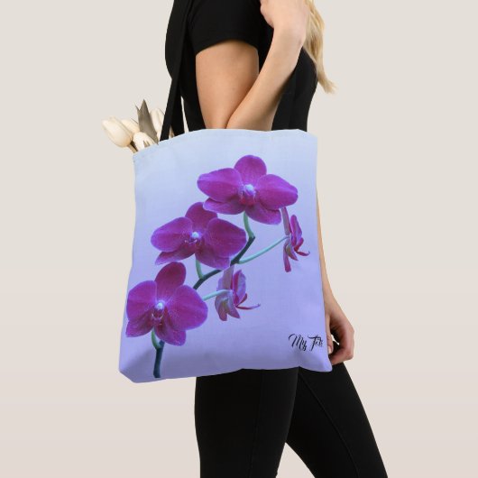 Paarse Plum Fantasy Orchids Eigen Schouder Tas (Dichtbij)