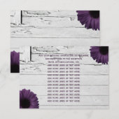 Paarse Plum Gerber Daisy Wedding Information Card Informatiekaartje (Voorkant / Achterkant)