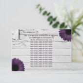 Paarse Plum Gerber Daisy Wedding Information Card Informatiekaartje (Staand voorkant)