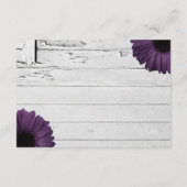 Paarse Plum Gerber Daisy Wedding Information Card Informatiekaartje (Achterkant)