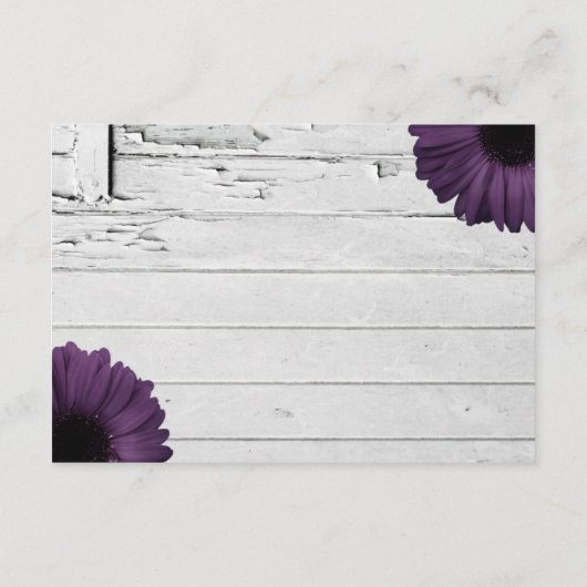 Paarse Plum Gerber Daisy Wedding Information Card Informatiekaartje (Achterkant)