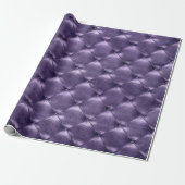 Paarse Plum Glam Luxe Opulent Tufted Leather VIP Cadeaupapier (Uitgerold)