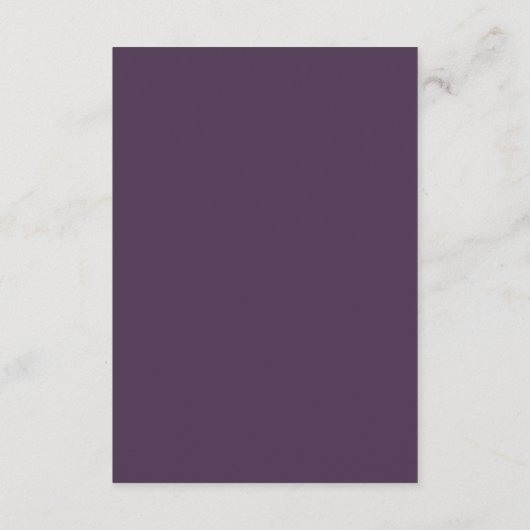 Paarse Plum Gold Foil Minimalistische Behuizing Ka Informatiekaartje (Achterkant)