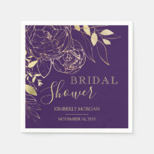 Paarse Plum & Gold Modern Floral Vrijgezellenfeest