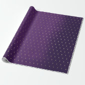 Paarse Plum Golden Net Delicate Diamond Cut Cadeaupapier (Uitgerold)