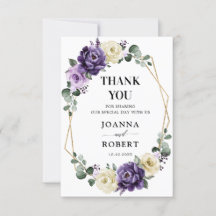 Paarse Plum Ivory Gold Floral Geometric Wedding