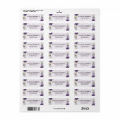 Paarse Plum Ivory Gold Floral Geometric Wedding La Etiket (Full Sheet)