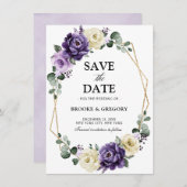 Paarse plum ivory Gold Geometric sla de datum op (Voorkant / Achterkant)