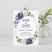 Paarse plum ivory Gold Geometric sla de datum op (Staand voorkant)