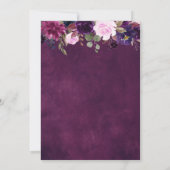 Paarse Plum Lavender Eggplant Floral Chic Wedding Kaart (Achterkant)