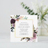 Paarse Plum Mauve Pink Post Wedding Brunch Kaart (Staand voorkant)