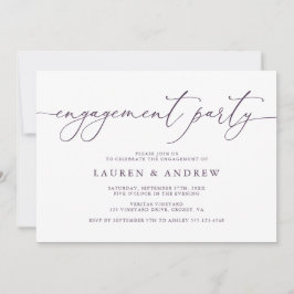 Paarse Plum Minimalist Engagement Party Kaart