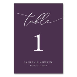 Paarse Plum Minimalist Wedding | Aangepast eveneme Kaart