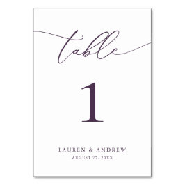 Paarse Plum Minimalist Wedding | Aangepaste tabel Kaart