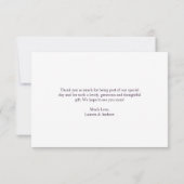 Paarse Plum Modern minimalist Wedding Bedankkaart (Achterkant)