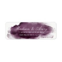 Paarse Plum Modern Waterverf Romantic Wedding