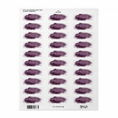 Paarse Plum Modern Waterverf Romantic Wedding Etiket (Full Sheet)