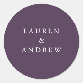 Paarse Plum Modern Wedding Envelope Seals Ronde Sticker
