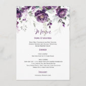 Paarse Plum Peonies Wedding Menu (Voorkant)