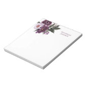 Paarse Plum Pink Peonies Greenery Notitieblok (Linkerzijde)