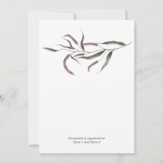 Paarse Plum Pink Peonies krans Vrijgezellenfeest Kaart (Achterkant)