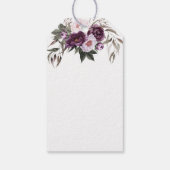 Paarse Plum Pink Pioenrozen Dank u | Cadeaulabel (Achterkant)