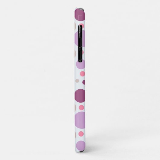 Paarse Plum Polka Dots aangepaste naam Case-Mate iPhone Case (Achterkant/links)