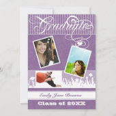 Paarse plum Senior Afbeelding Klasse Aankondiging (Voorkant)