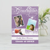 Paarse plum Senior Afbeelding Klasse Aankondiging (Staand voorkant)