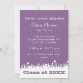 Paarse plum Senior Afbeelding Klasse Aankondiging (Achterkant)