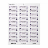 Paarse Plum Silver Floral Blooms Geometric Wedding Etiket (Full Sheet)