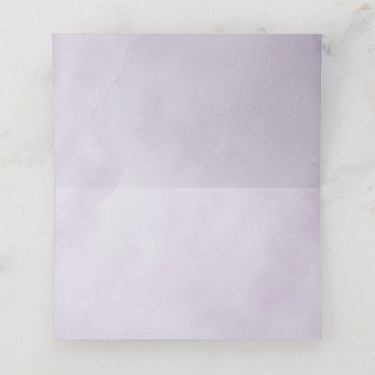 Paarse Plum Silver Floral Blooms Geometric Wedding Plaatskaartje (Binnenkant ongevouwen)