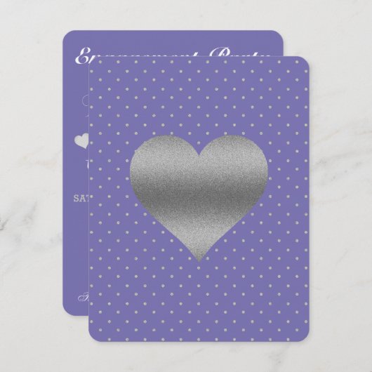 PAARSE Plum Silver Polka Dot Shower Party Kaart (Voorkant / Achterkant)