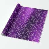 Paarse Plum Sparkly Laurel Silver Diamonds Cadeaupapier (Uitgerold)