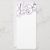 Paarse Plum Swirls Wedding Invitation Kaart (Achterkant)