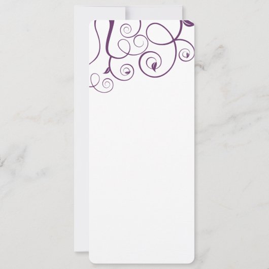 Paarse Plum Swirls Wedding Invitation Kaart (Achterkant)