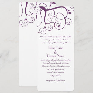 Paarse Plum Swirls Wedding Invitation Kaart