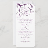 Paarse Plum Swirls Wedding Invitation Kaart (Voorkant)