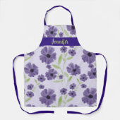 Paarse Plum Waterverf Floral Design Schort (Voorkant)