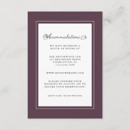 Paarse Plum Wedding Detail Modern Chic Borders Informatiekaartje