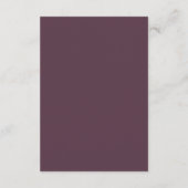 Paarse Plum Wedding Detail Modern Chic Borders Informatiekaartje (Achterkant)