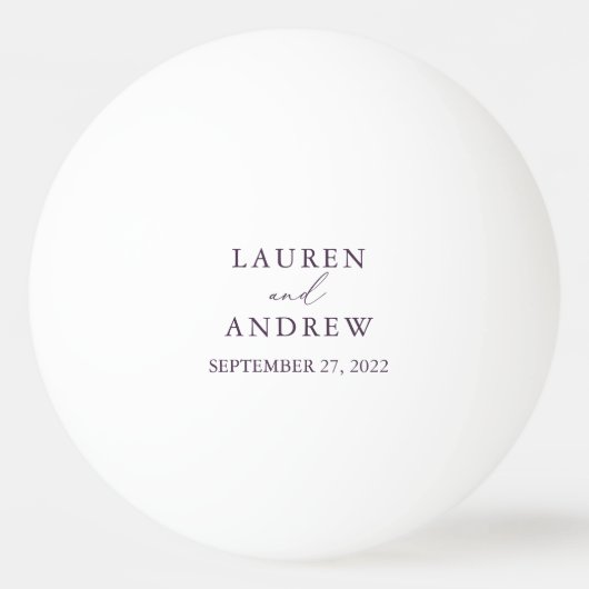 Paarse Plum Wedding Personalized Ping Pong Ball (Voorkant)
