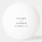 Paarse Plum Wedding Personalized Ping Pong Ball (Achterkant)