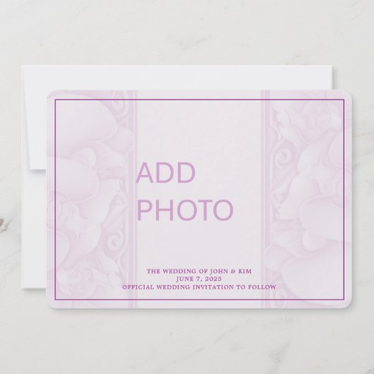 Paarse Plum Wedding Save the Date Kaart (Achterkant)